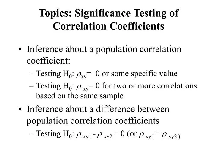 topics significance testing of correlation coefficients