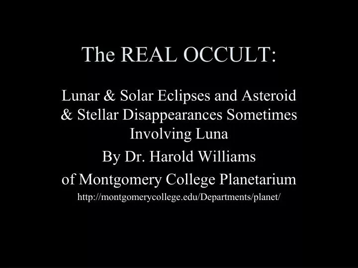 the real occult