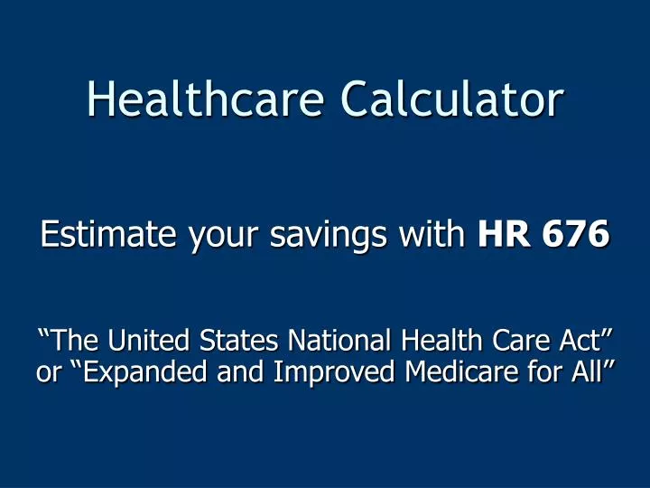 healthcare calculator