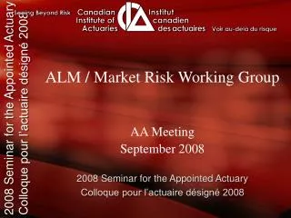 ALM / Market Risk Working Group