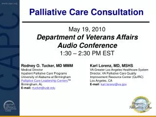 Palliative Care Consultation