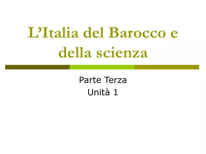 l italia del barocco e della scienza