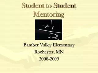 Student to Student Mentoring