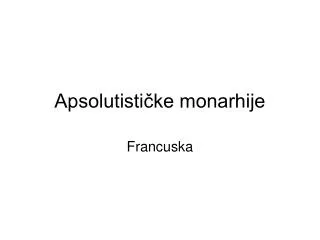 apsolutisti ke monarhije