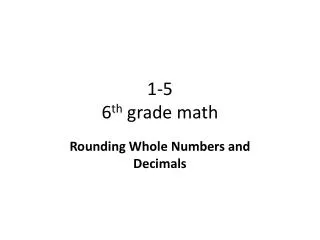 1-5 6 th grade math