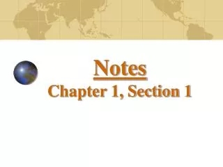Notes Chapter 1, Section 1