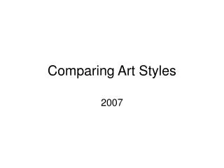 Comparing Art Styles