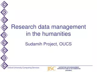 Research data management in the humanities