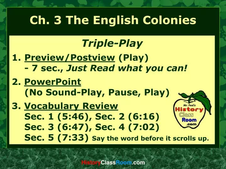 ch 3 the english colonies