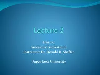 Lecture 2