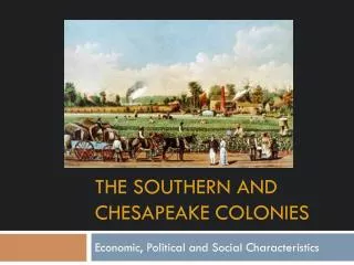 The Southern and Chesapeake Colonies