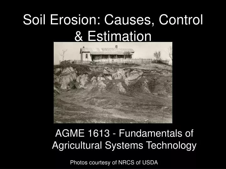 soil erosion causes control estimation