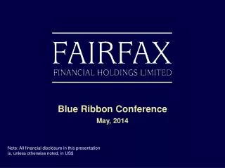 Blue Ribbon Conference May, 2014