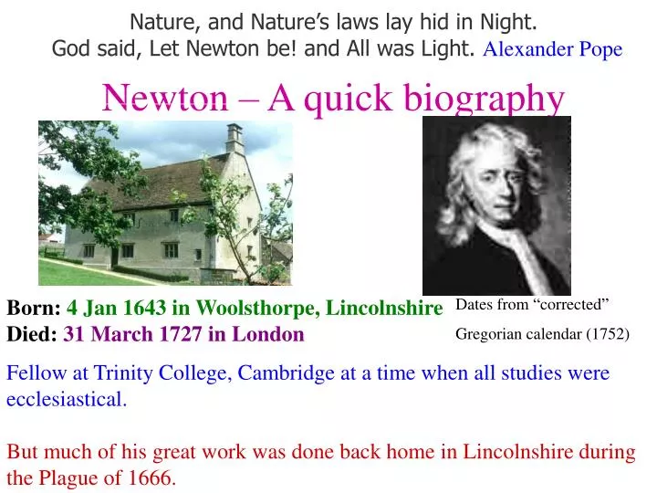 newton a quick biography