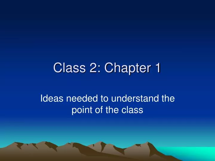 class 2 chapter 1