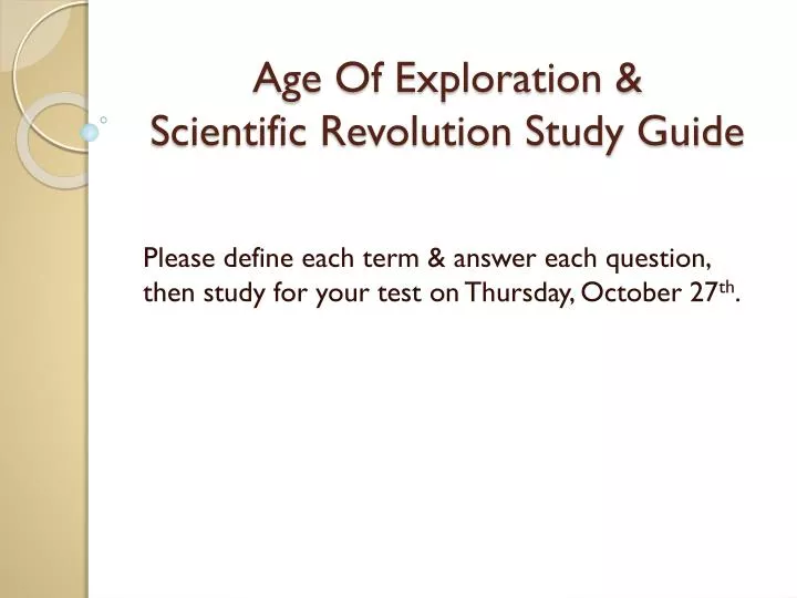 age of exploration scientific revolution study guide