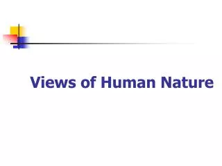 Views of Human Nature