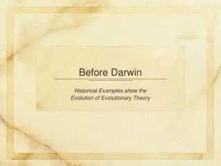 Before Darwin