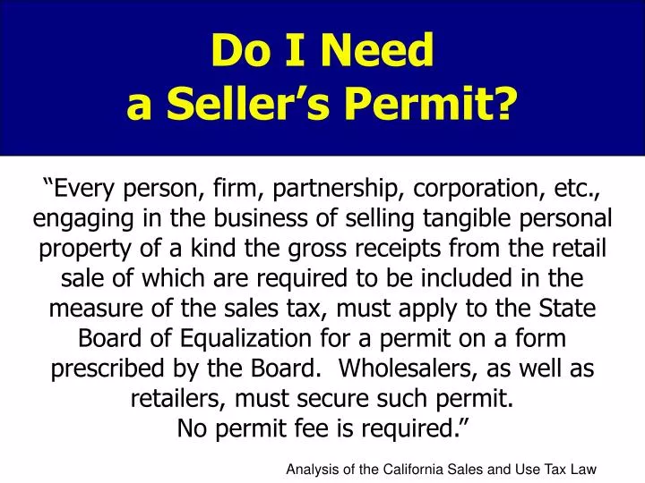do i need a seller s permit
