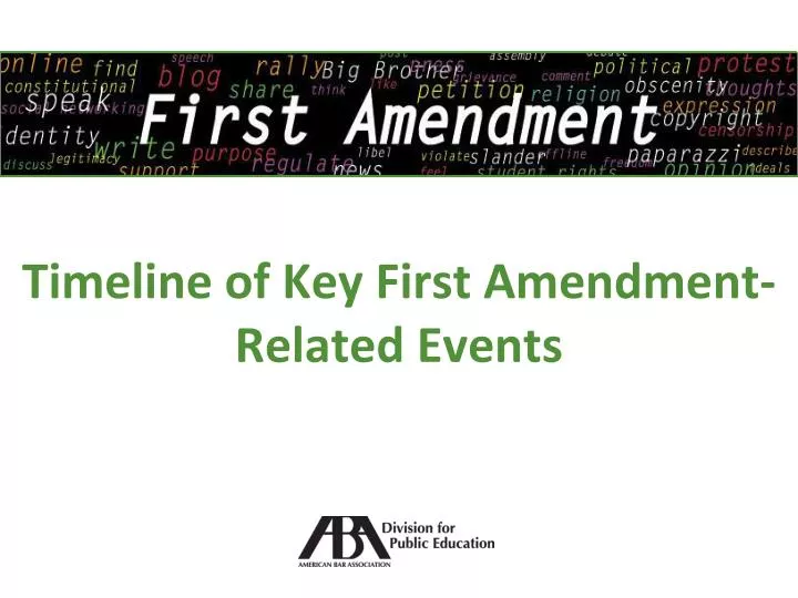 timeline of key first amendment related events