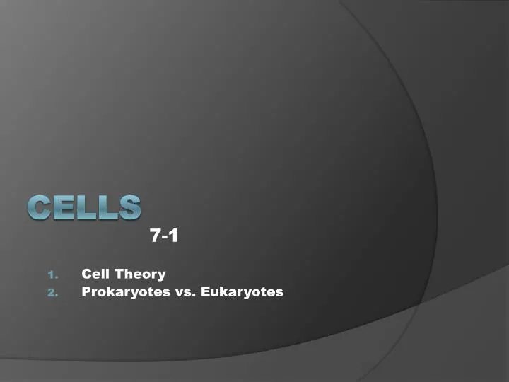 7 1 cell theory prokaryotes vs eukaryotes