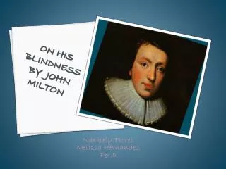 On His Blindness By John Milton