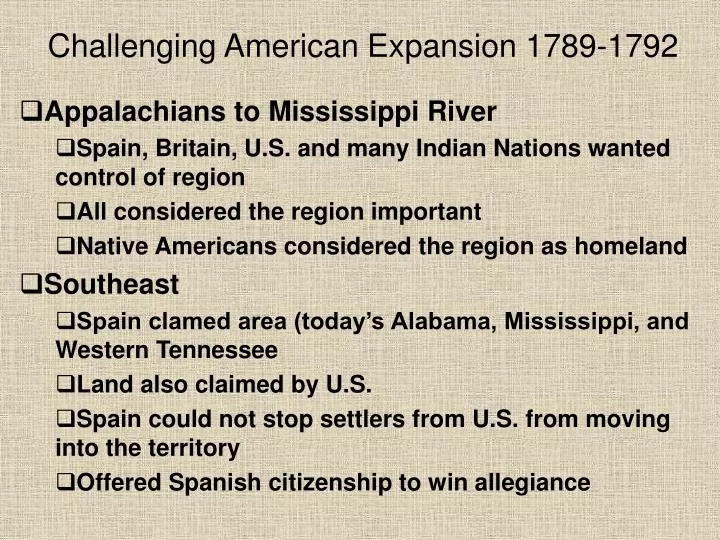 challenging american expansion 1789 1792