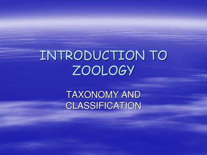 introduction to zoology