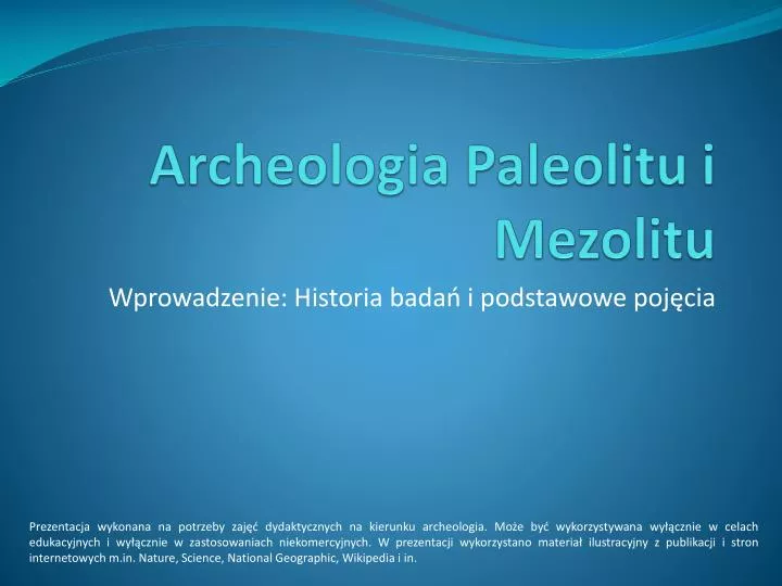 archeologia paleolitu i mezolitu
