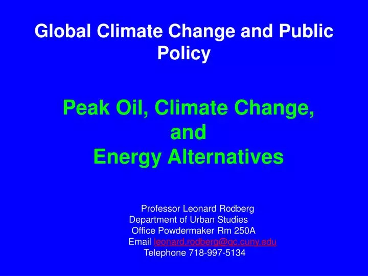 global climate change and public policy