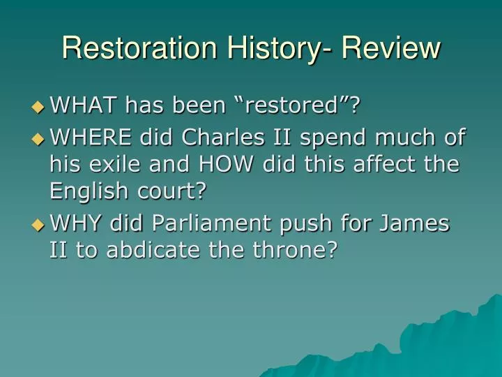 restoration history review