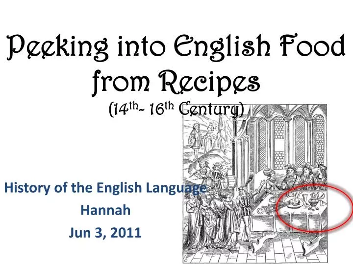 peeking into english food from recipes 14 th 16 th century