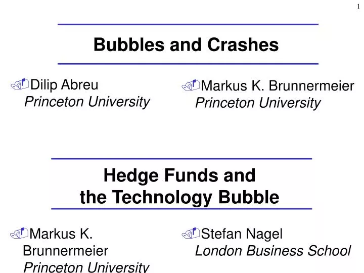 bubbles and crashes