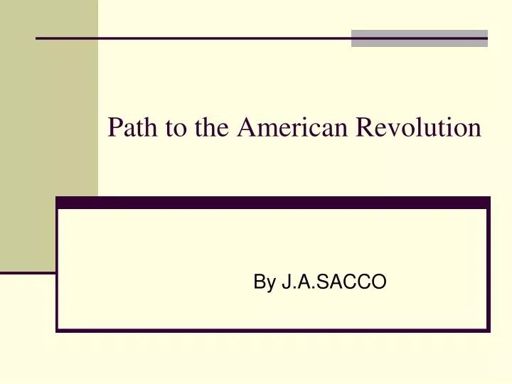 path to the american revolution