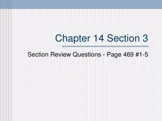 Chapter 14 Section 3