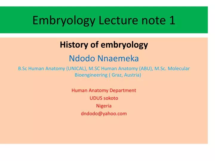 embryology lecture note 1