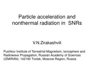 Particle acceleration and nonthermal radiation in SNRs