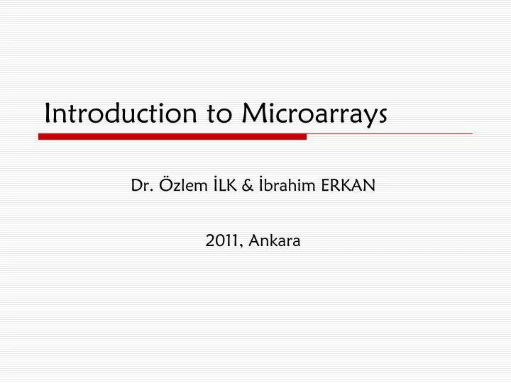 introduction to microarrays