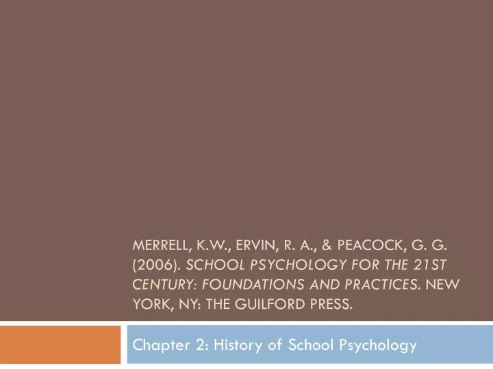 chapter 2 history of school psychology