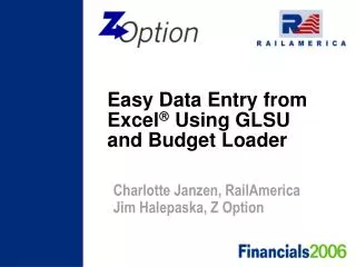 Easy Data Entry from Excel ? Using GLSU and Budget Loader
