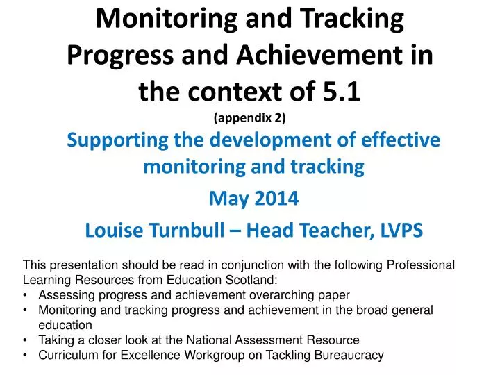 monitoring and tracking progress and achievement in the context of 5 1 appendix 2
