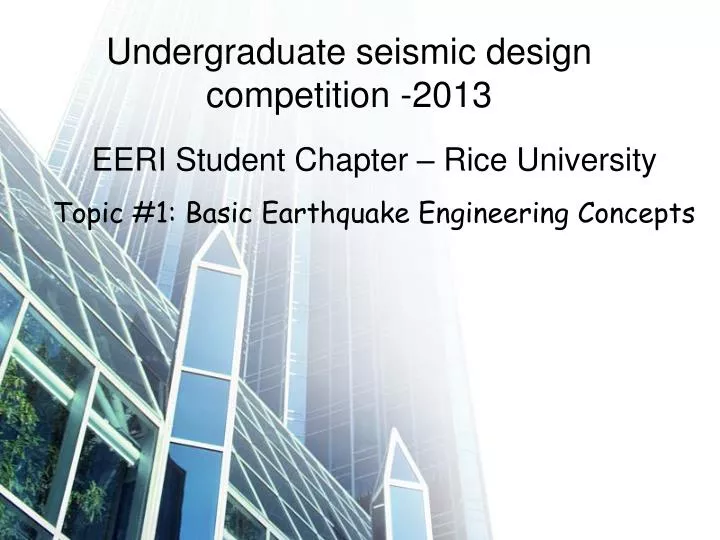 undergraduate seismic design competition 2013