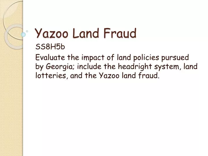 yazoo land fraud