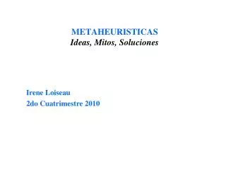 metaheuristicas ideas mitos soluciones