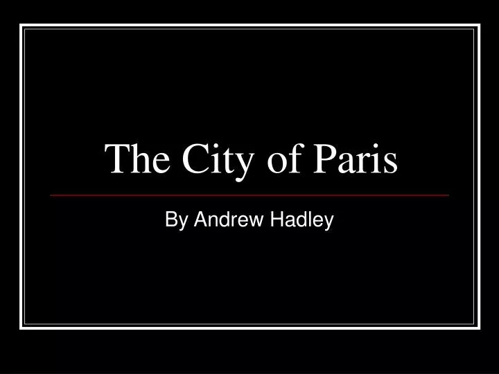 the city of paris
