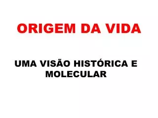 origem da vida