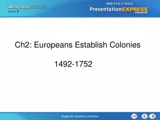 Ch2: Europeans Establish Colonies 1492-1752