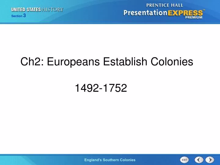 ch2 europeans establish colonies 1492 1752