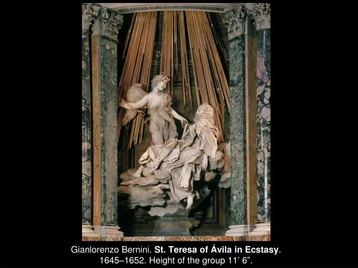 gianlorenzo bernini st teresa of vila in ecstasy 1645 1652 height of the group 11 6