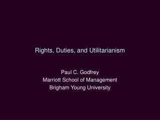 Rights, Duties, and Utilitarianism